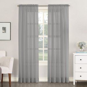 Sheer Voile Rod Pocket Curtain Panels 59wx54l
